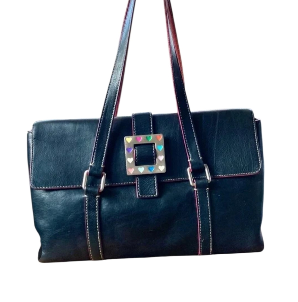Dooney & Bourke Vintage Leather Pre-owned Bag Appox 15 In Wide 9 In Tall. - Picture 2 of 9